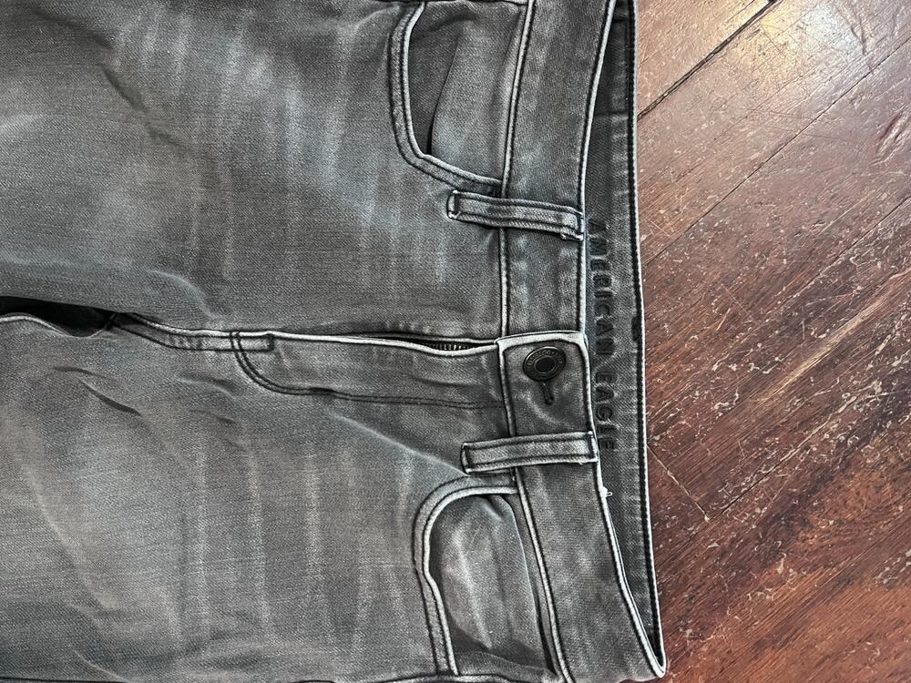 American Eagle Super Stretch Skinny Jeans Womens 4 Regular Gray Wash Modern Casu - Picture 2 of 6